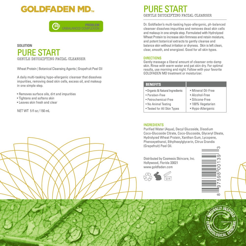 GOLDFADEN MD Pure Start Gentle Detoxifying Natural Facial Cleanser, 5 Fl Oz