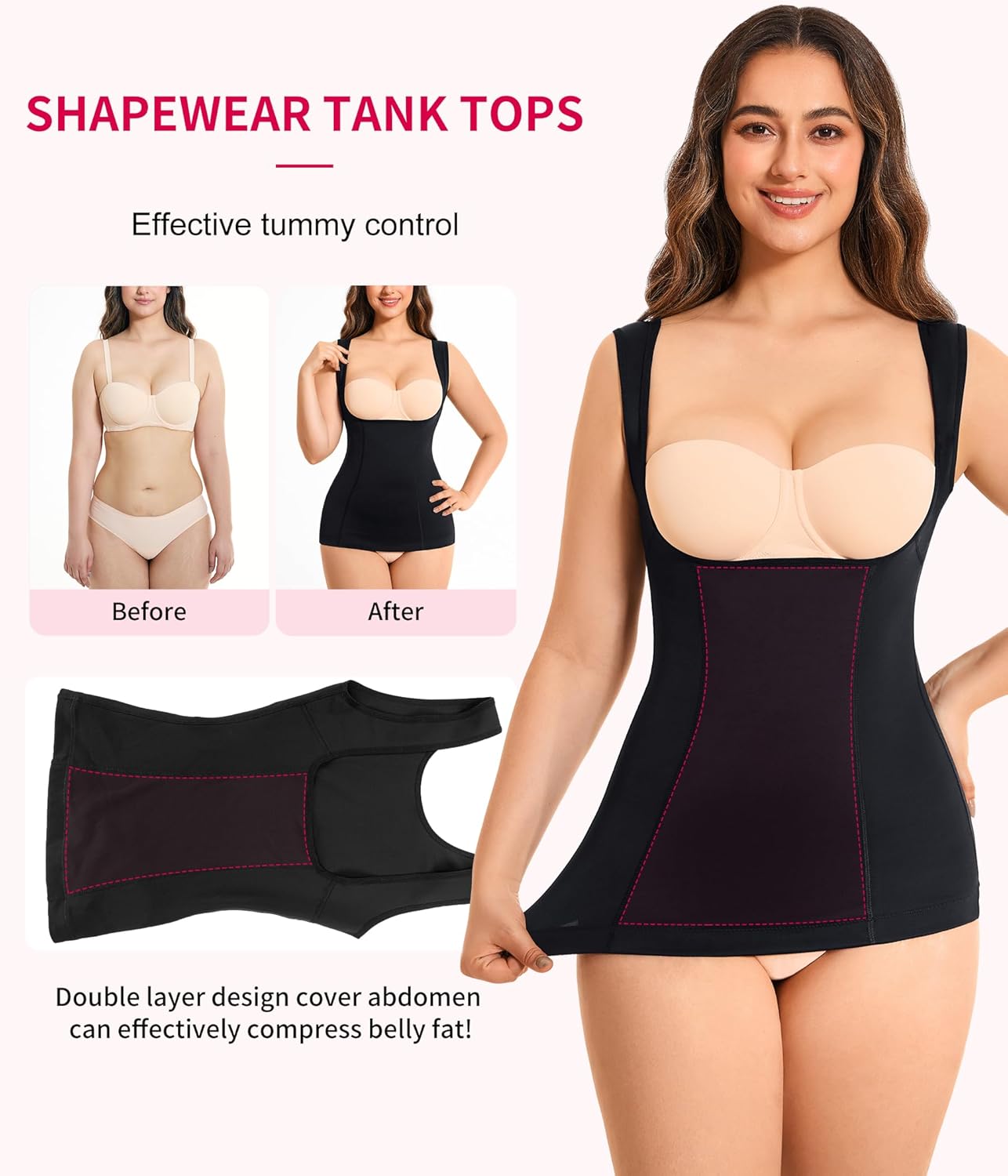 Gotoly Women's Waist Cincher Tummy Control Shapewear Compression Vest Invisible Body Shaper