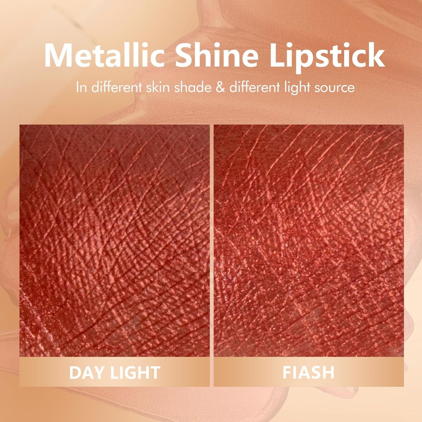 MAKI YIKA Red Lipstick for Women Metallic Lipsticks Glitter Long Lasting Lipstick No Smudge No Transfer Liquid Lip Gloss (BR08 Bad Romantic)