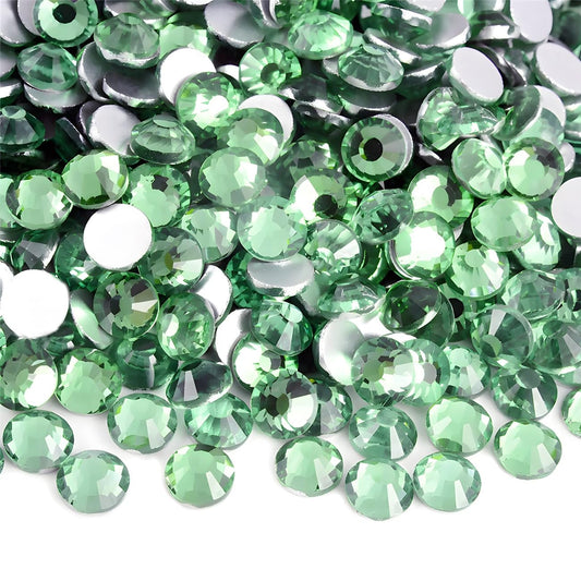 Flatback Rhinestones Round Gems for Nails Art and Crafts 4000Pcs SS12 3mm Glitter Crystals Stone DIY Bags Clothes Shoes (Light Green)