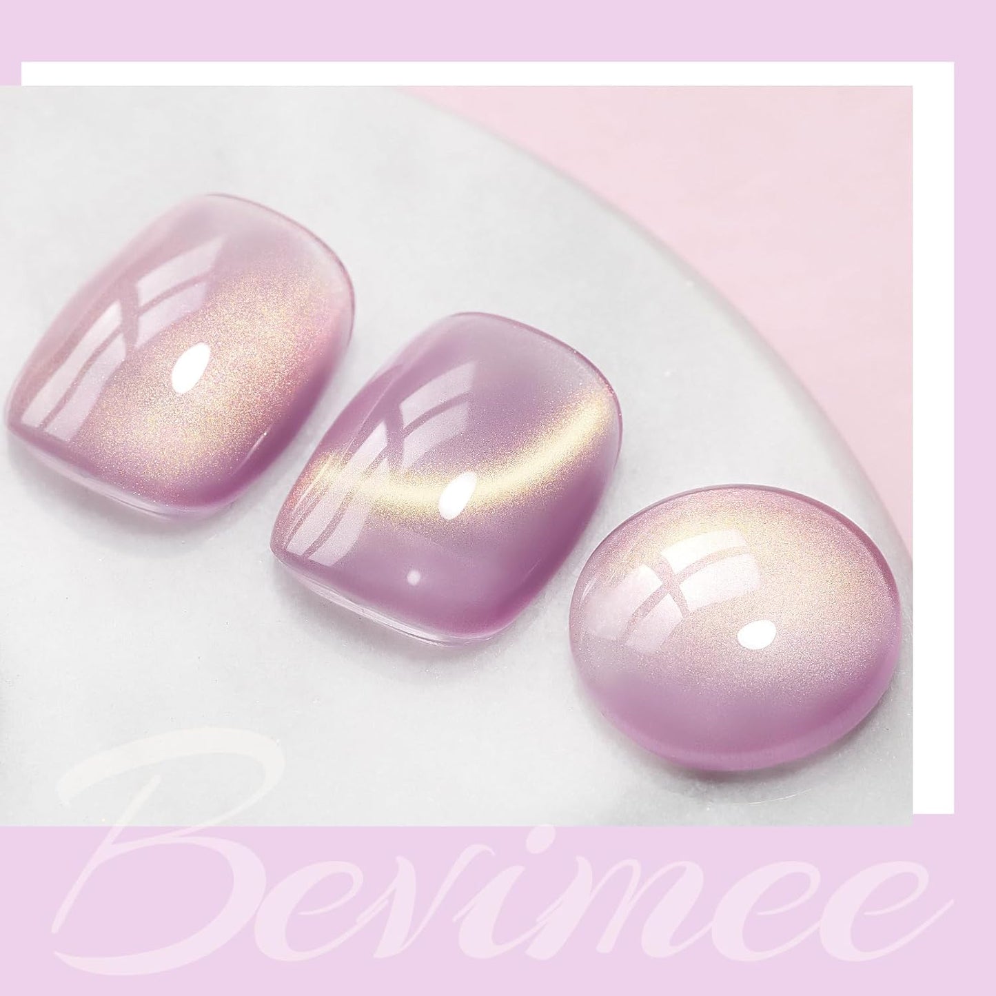 Cat Eye Gel Polish Light Purple Glass Jelly Magnetic Nail Polish Gel Smoothie Glitter Gloss Shine Mauve Color Velvet UV Gel Polish For Nail Art Manicure DIY At Home 12ml