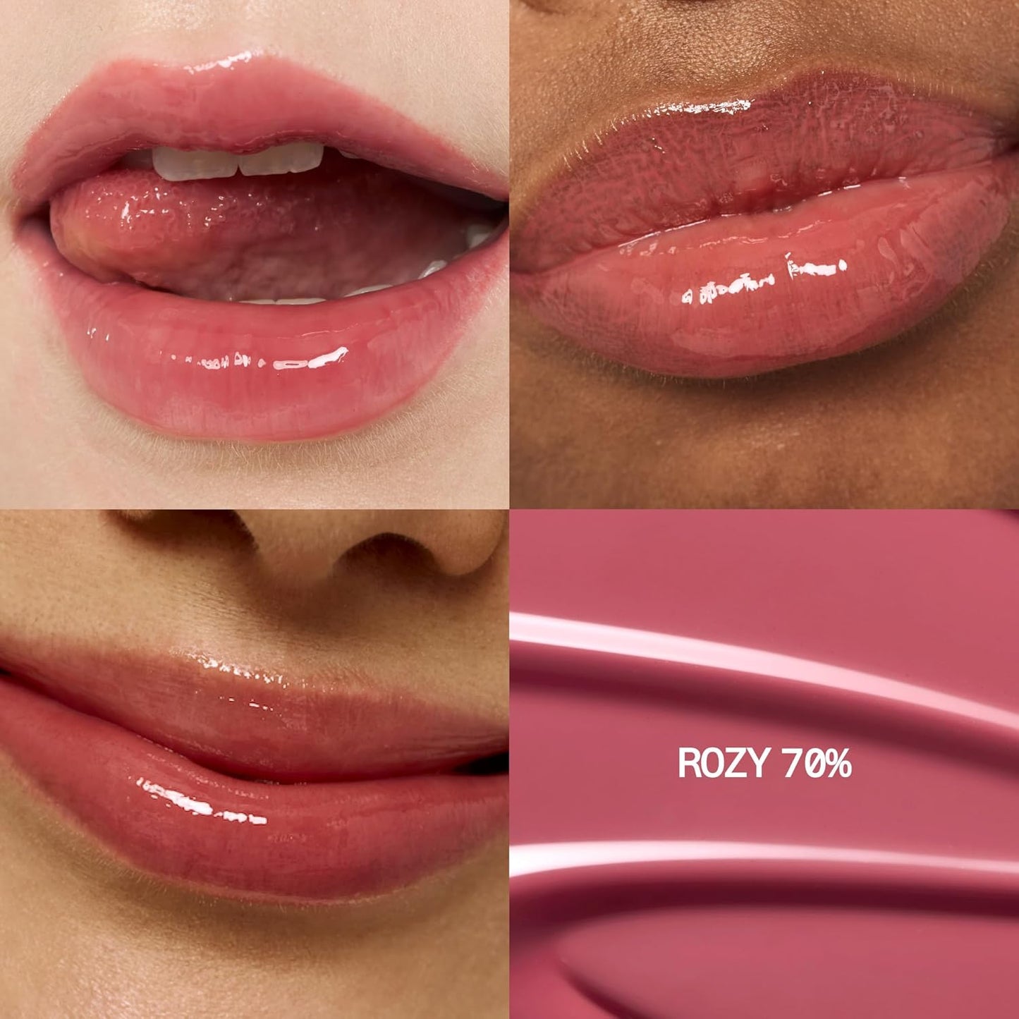 3D Voluming Gloss 70% (Rich) | Rozy 70% | High Shine, Non-Sticky Lip Gloss for Makeup | Long-Lasting, Moisturizing Gel Formula | 30%, 70% Pigment Options | 5.3g