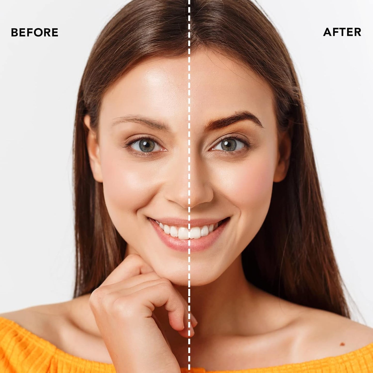 ALLROSE Eyebrow Stamp Stencil Kit - Eye Brow Stamping Kit, One Step Brow Stamp Kit, 20 Brow Stencils and Stamp Kit, Waterproof Perfect Eyebrow Kit, Easy to Use, Auburn