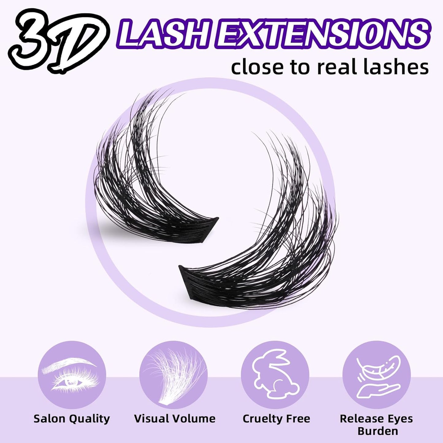 B&Qaugen B&Q Lash Extension Kit 3D Thick Lash Clusters Kit 280pcs Eyelash Extension Kit 10-18mm 90D D Curl DIY Lash Extension Kit with Lash Bond and Seal, Lash Remover (KIT-90D-MIX10-18mm), Black