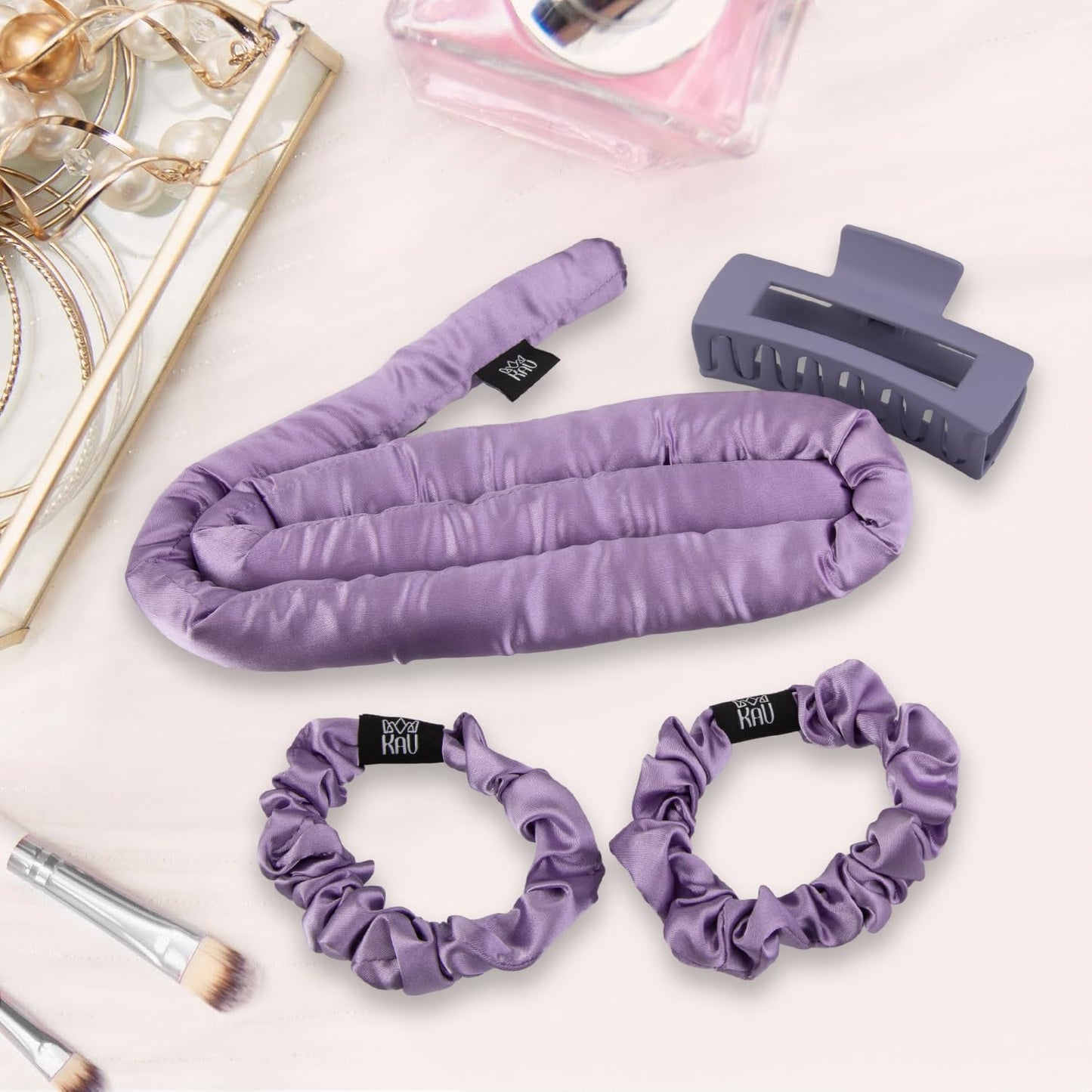 Heatless Hair Curler, Satin Hair Rollers for Heat less Curls Overnight, Premium Satin for No Heat Curls, Overnight Heatless Curling Rod to Sleep In, Silky Curlers with Clip and Scrunchies