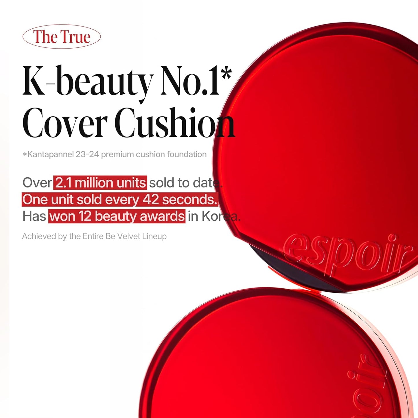 espoir [NEW] Be Velvet Cushion Foundation | Quick and Easy Coverage with Long-lasting Color by Zero Oxidation (#42 Hazel, 0.46 Ounce (Pack of 1))