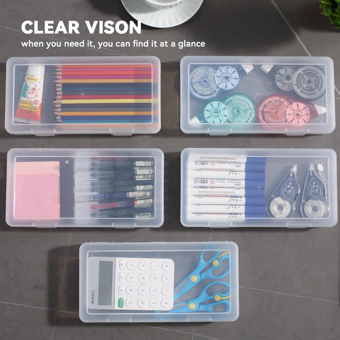 9 Pack Plastic Storage Containers Clear Arts & Crafts Storage Boxes & Organizers Stackable Containers With Lids For Organizin (Set 1)