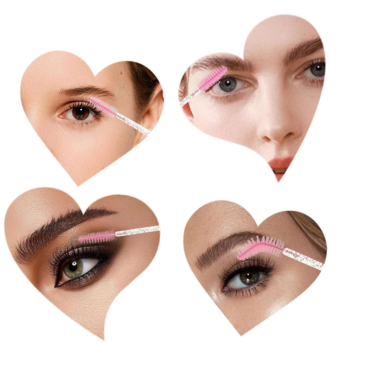 48 Pieces Disposable Mascara Wands Set,Include 24 pcs Disposable Crystal Lash Spoolies Brush and 24 Pieces Reusable Diamond keychain Empty Eyelash Brush Tubes for Women Girls Makeup Brush Kit