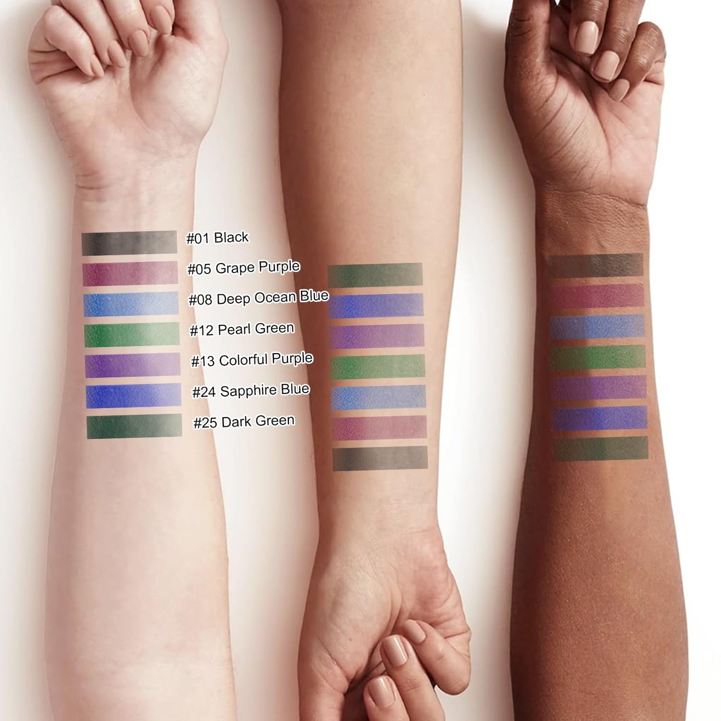 7 Colorful Eyeliner Pen Set, Eye Shadow Pencil, Pearl Eyeliner Kit Metallic Glitter Colored Eye liner for Women Eye&Lip Liner Professional Waterproof Eye Makeup (7PCS D)