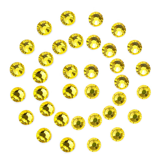 1440Pcs Lemon Yellow Crystal Rhinestones,Glass Flatback Rhinestones Gemstones Small for Nail Face Makeup Art Crafts Clothes Decoration - (SS10, 2.8mm,Lemonyellow)