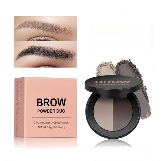 MAEPEOR Brow Powder Duo 6 Colors Natural Smooth Eyebrow Powder Professional Brow Contour Palette for Filler Defined & Sculpt (06 Medium Brown)
