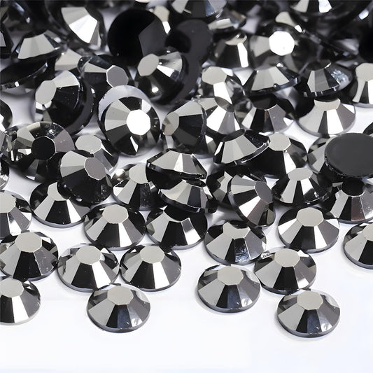 Flatback Rhinestones Round Gems for Nails Art and Crafts 1250Pcs SS20 5mm Glitter Crystals Stone DIY Bags Clothes Shoes (Mineral Grey)