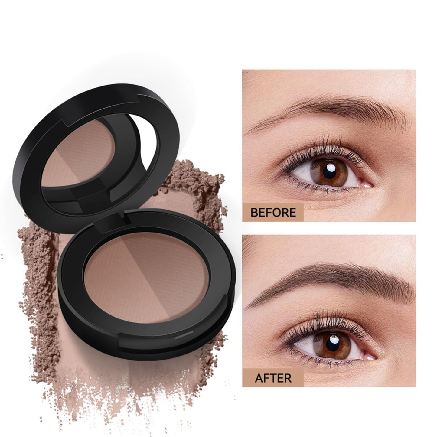 MAEPEOR Brow Powder Duo 6 Colors Natural Smooth Eyebrow Powder Professional Brow Contour Palette for Filler Defined & Sculpt (01 Soft Brown)
