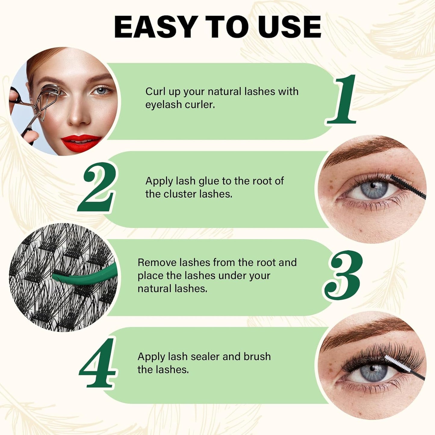 Lash Clusters 144pcs Individual Lashes D Curl 12mm Eyelash Clusters KEYYOU Air Touch Cluster Lashes Super Lightweight Soft Wispy Comfortable Easy DIY at Home(Air02-D-12mm)