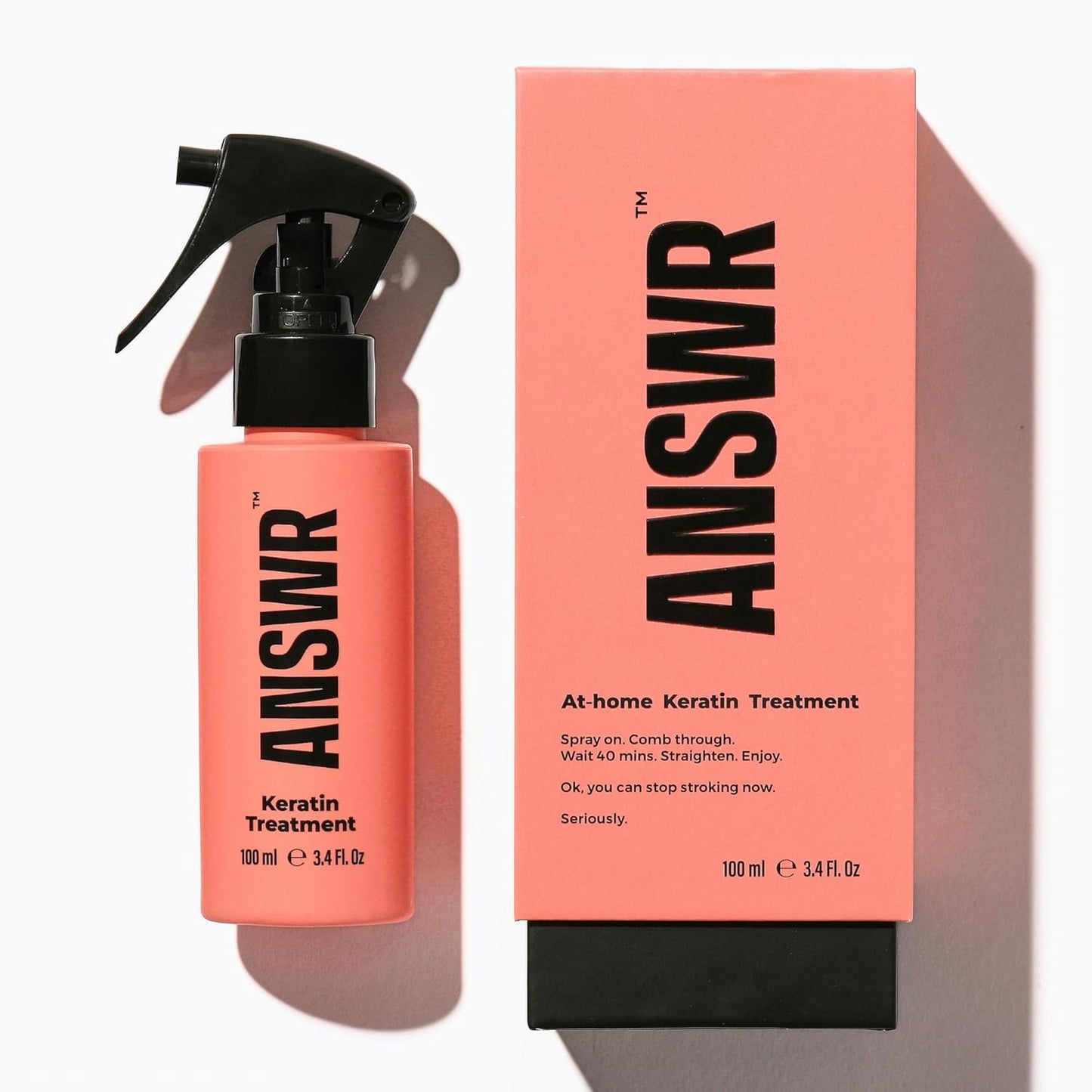 ANSWR At Home Brazilian Keratin Hair Treatment for All Hair Types – Deep Nourishment, Eliminates Frizz, Salon Results At Home, Sulfate-Free, Safe for Colored Hair, 90 Day Lasting results