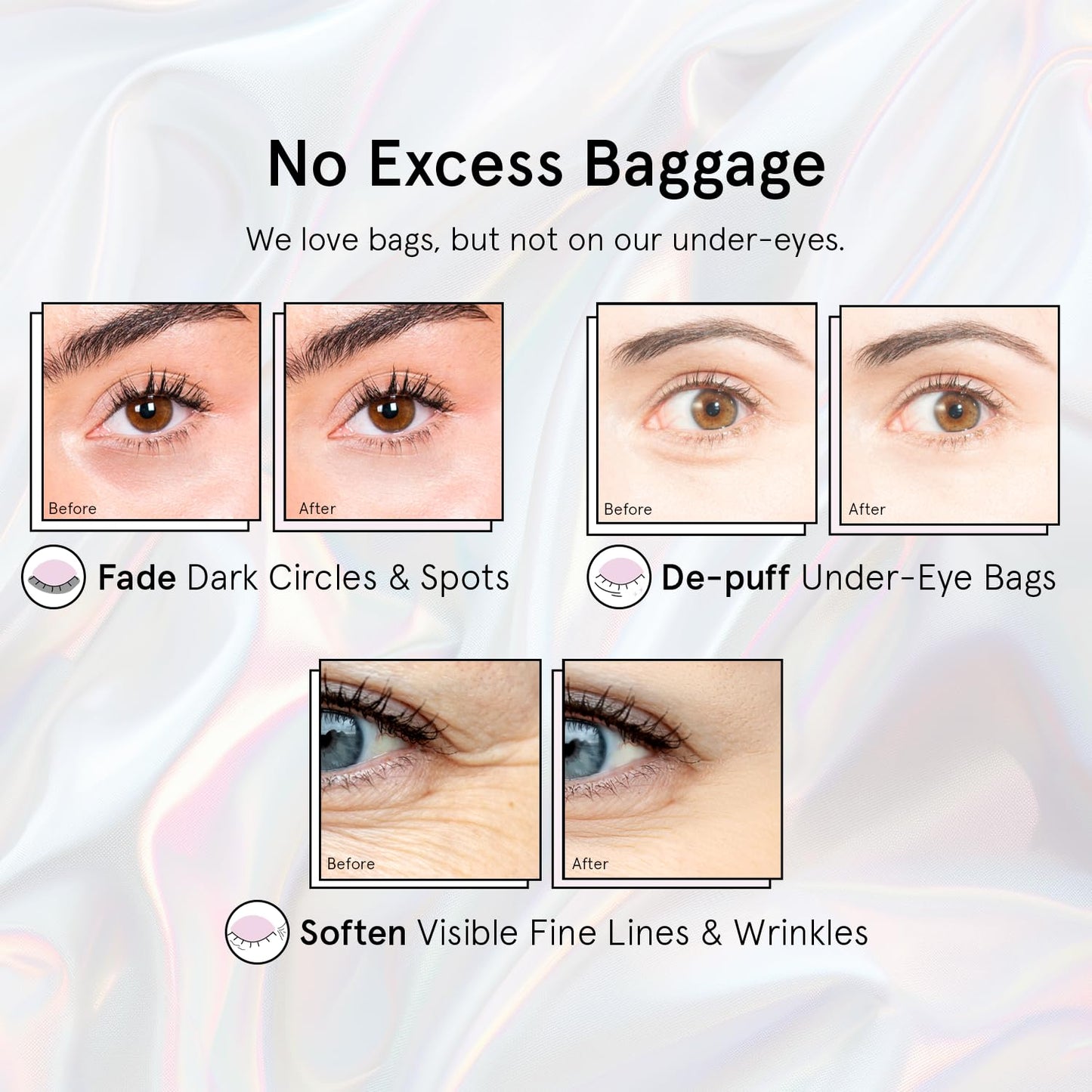 grace & stella Peptide Under Eye Patches with Niacinamide & Rice Extract - Firming Eye Masks for Dark Circles and Puffiness - Gel Mask for Firmer-Looking Skin - Vegan, Cruelty-Free (White, 6 Pairs)