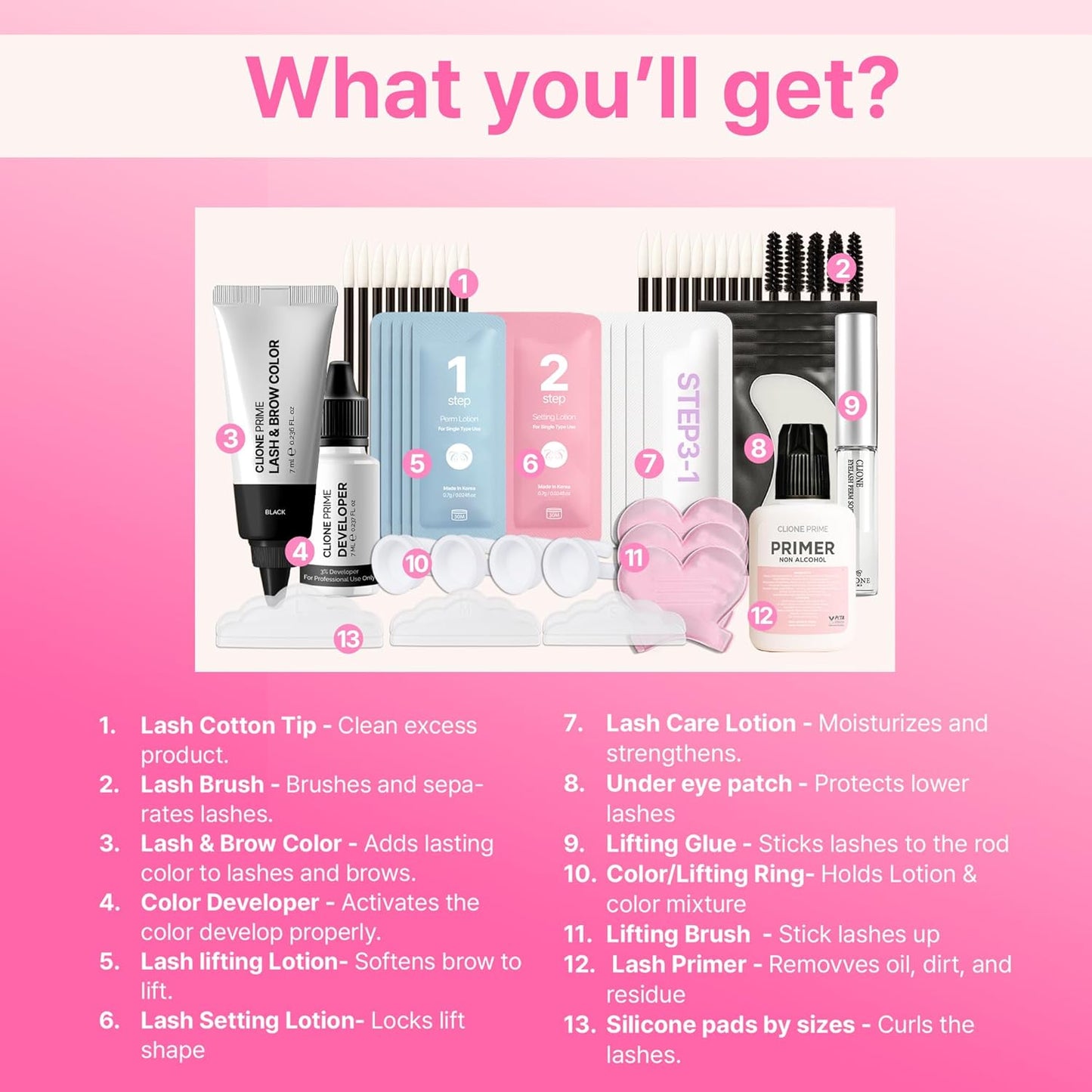 Korean At Home Eye Lash Lift and Tint Kit Professional Brow Lamination and Tint Kit Eye Lash Tint Kit Black Eye Brow Tint Kit