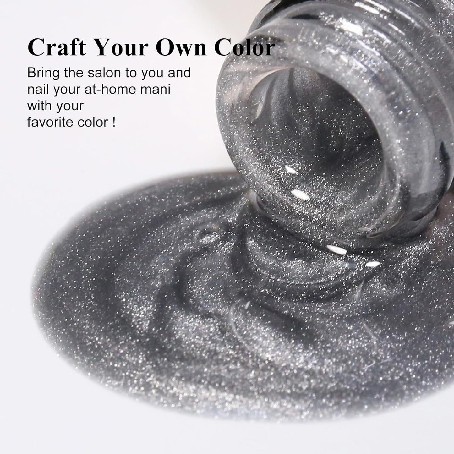 Imtiti Silver Cat Eye Gel Nail Polish, Moonlight Silver Holographic Crystal Diamond Glitter Magnetic UV Soak Off Gel Nail Polish with Magnetic Stick 1Pcs (0.34 Fl Oz-944)