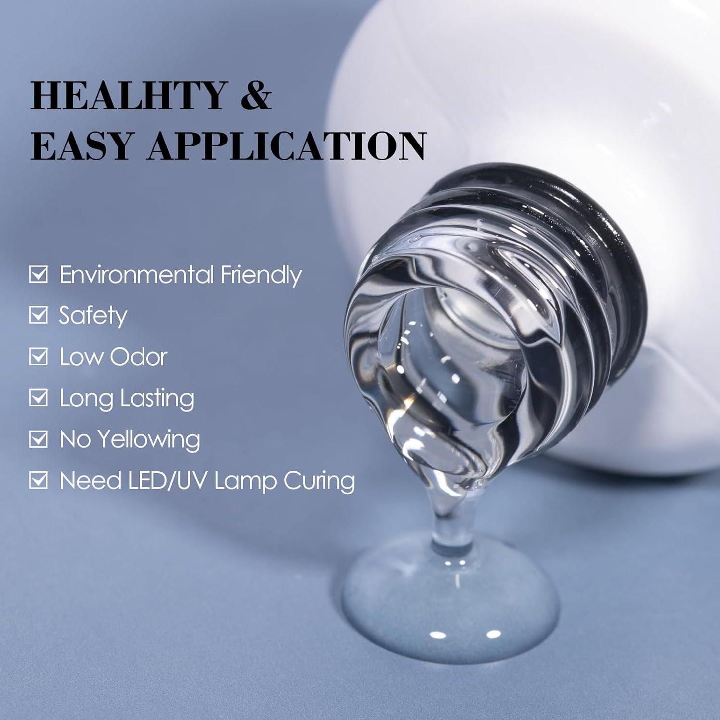 ADHERE Matte Gel Top Coat for Gel Nail Polish, 15ml Powder-Resist Matte Finish for Detail Chrome Powder Painting Long Lasting DIY Home Nail Salon