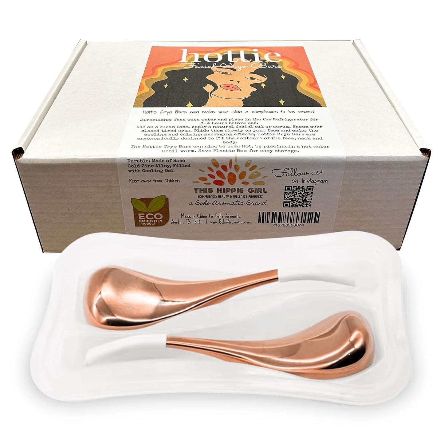 Ice Globes Facial Skin Care Tools for Women, Cryo Sticks for facials, Rose Gold Cold Therapy, Stainless Steel Cryo Wands, Soothe and DePuff Cold Bars for Face and Eyes, Facial Tools