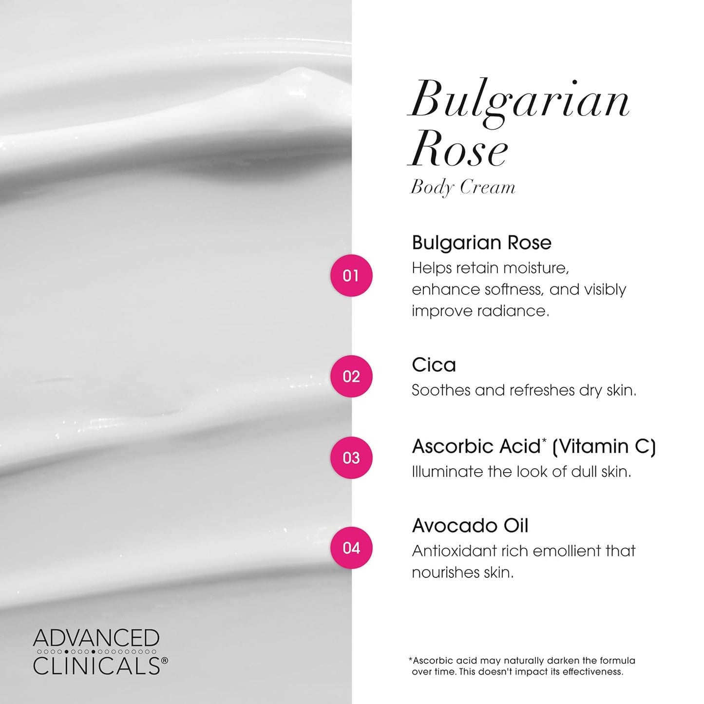 Advanced Clinicals Bulgarian Rose Lotion For Women | Rose Scented Vitamin C Body Lotion Cream | Anti Aging Vitamin E Moisturizer Body Butter Improves Look Of Sagging Dry Skin & Texture, 16 Oz, 2-Pack