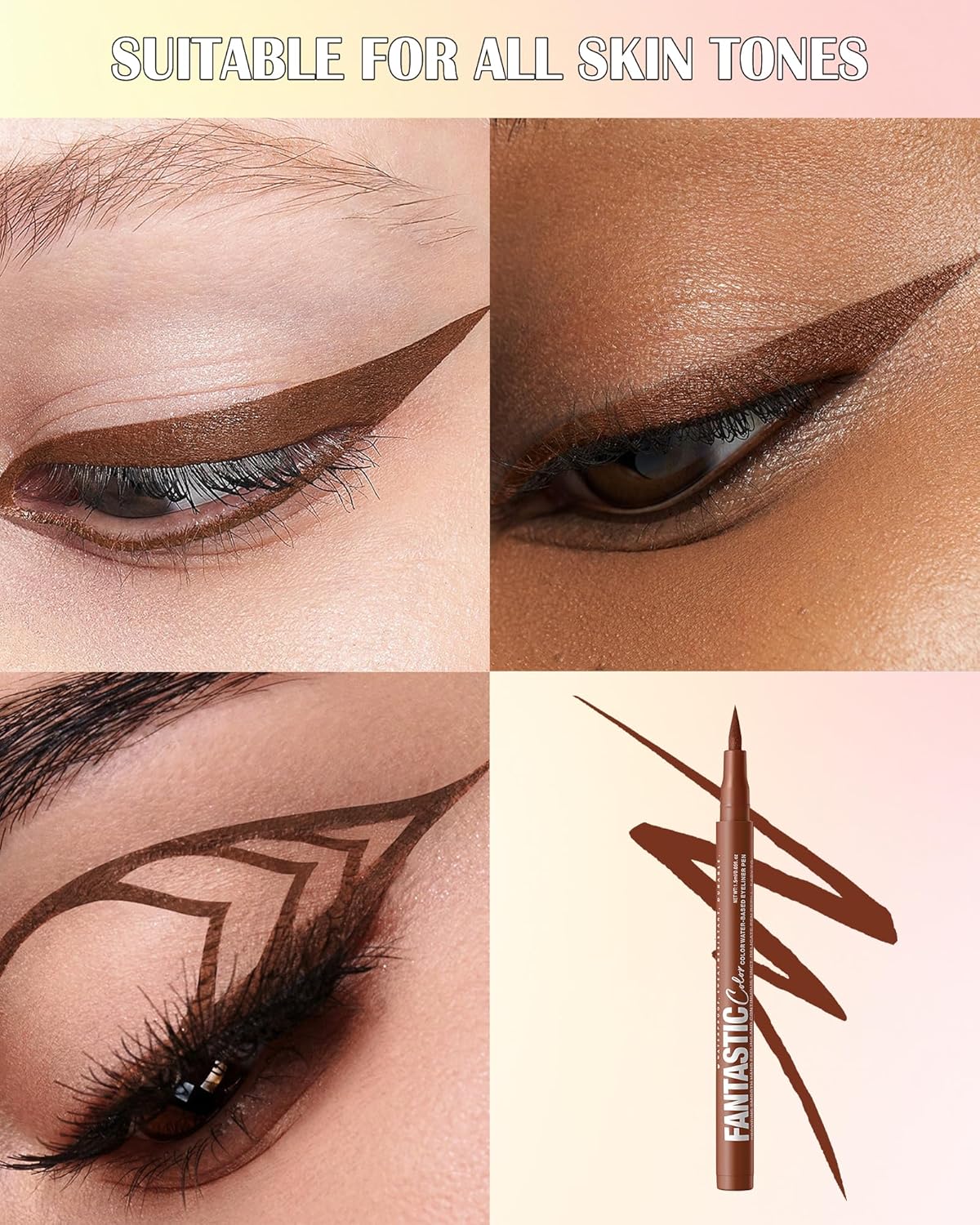 Red Matte Liquid Eyeliner Pencil, Colorful High Pigmented Waterline Eye liner Waterproof Pen, Bright Colored Smudgeproof Long Lasting Eyeliner Pen Christmas Party Festival Makeup Gift for Women-05