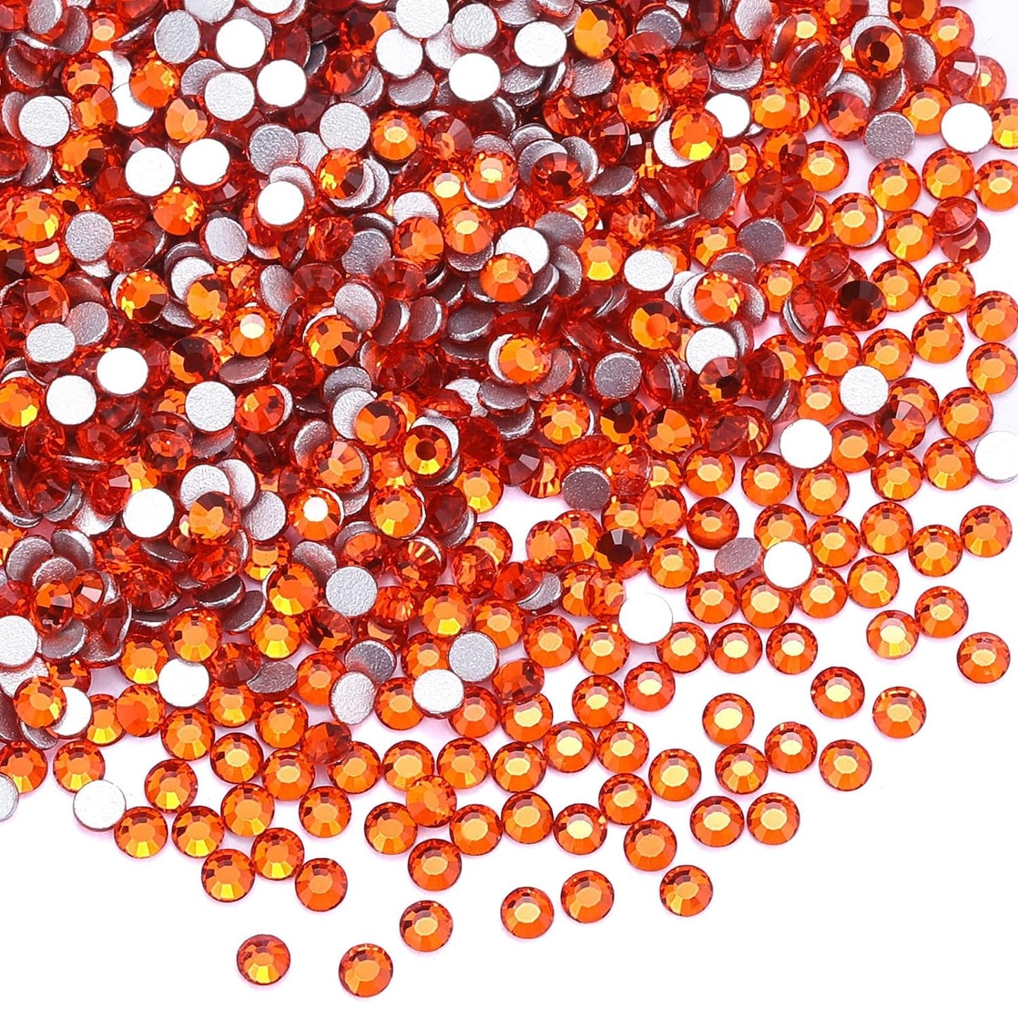 3000Pcs Orange Crystal Rhinestones,Glass Flatback Rhinestones Gemstones Mini for Nail Face Makeup Art Crafts Clothes Decoration - (SS6,2.0mm,Orange)
