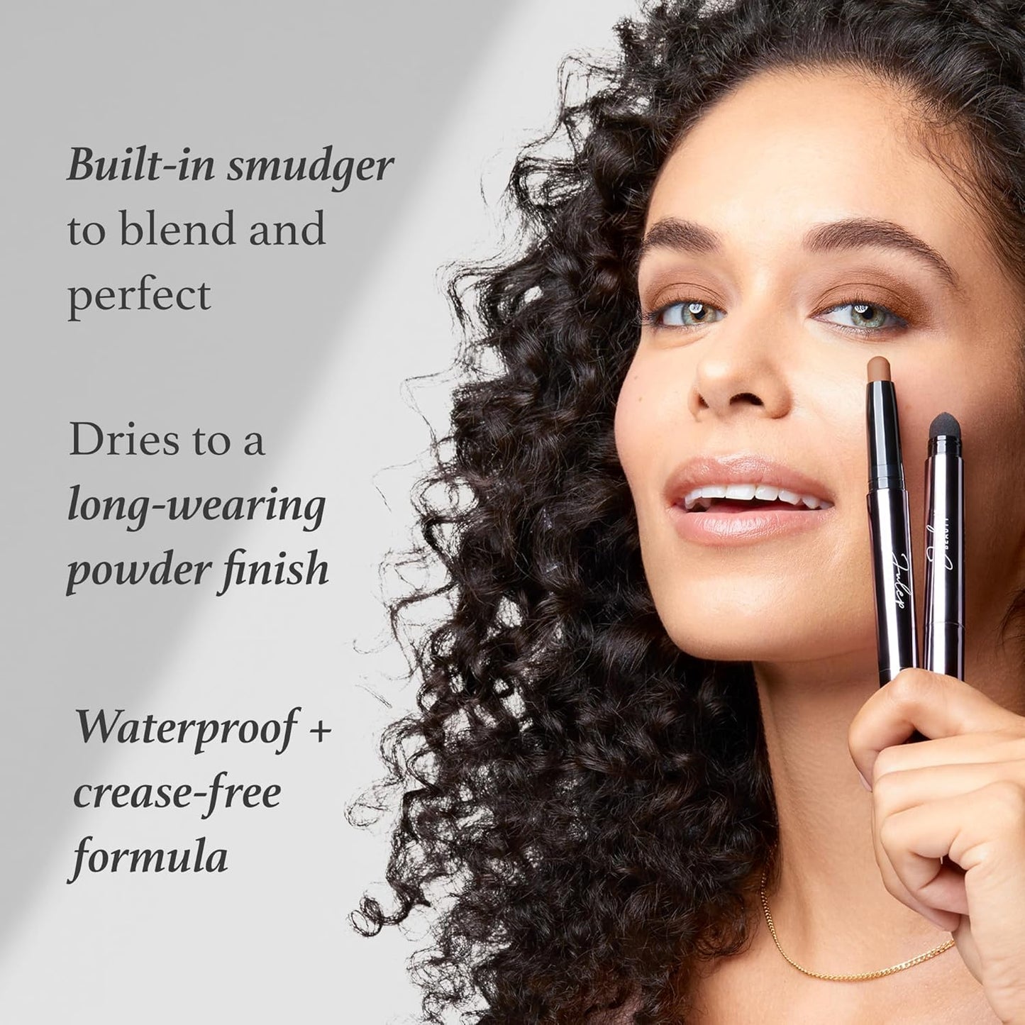 Julep Eyeshadow 101 Crème-to-Powder Waterproof Eyeshadow Stick Duo – Long-Lasting, Crease-Proof, Easy Apply with Built-in Smudger - Desert & Champagne