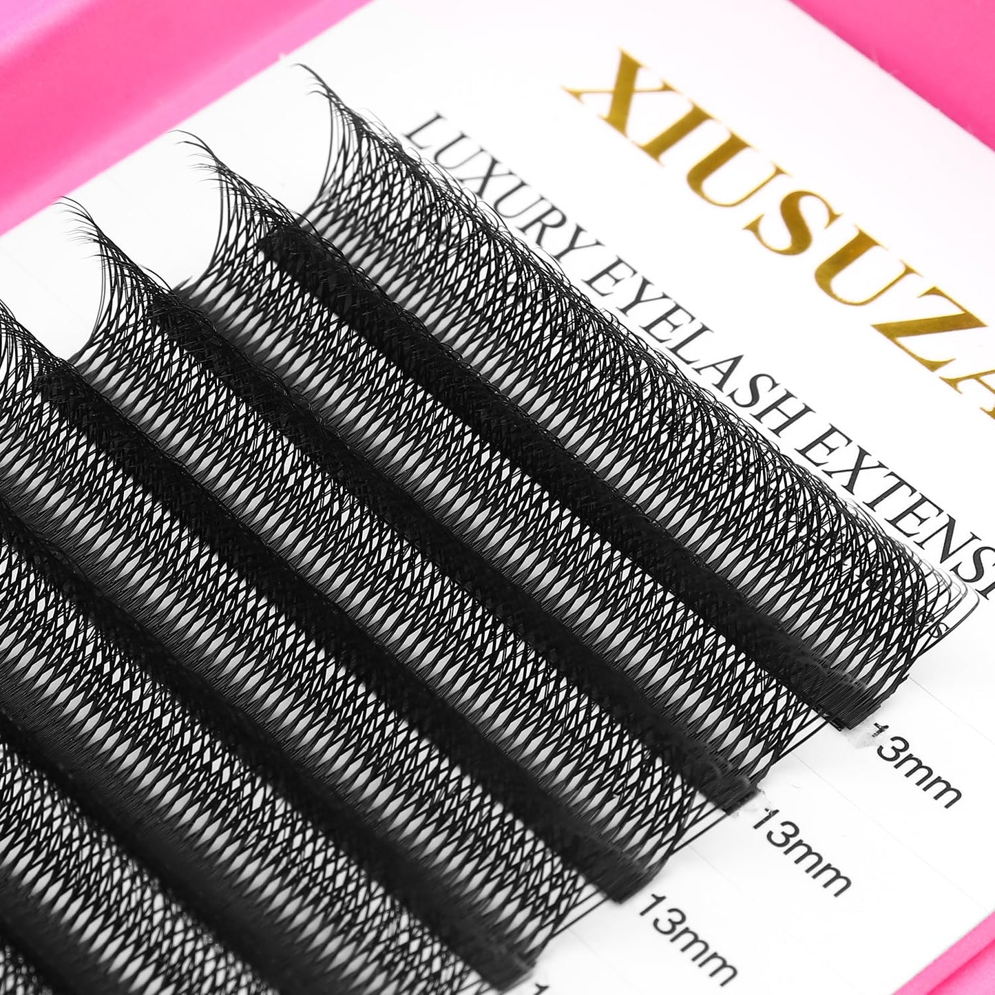 Lash Extensions Double Tips 4D Eyelash Extensions W Shape 0.07mm Thickness C Curl 10mm Premade Fans Easy Fan Volume Lashes Matte Black Crisscross(W-4D-Double Tips-0.07-C,10mm)