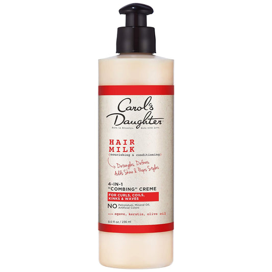 Carol’s Daughter Hair Milk 4 in 1 Combing Creme for Curls, Coils and Waves, with Agave and Olive Oil, Hair Detangler, Curl Cream, 8 fl oz