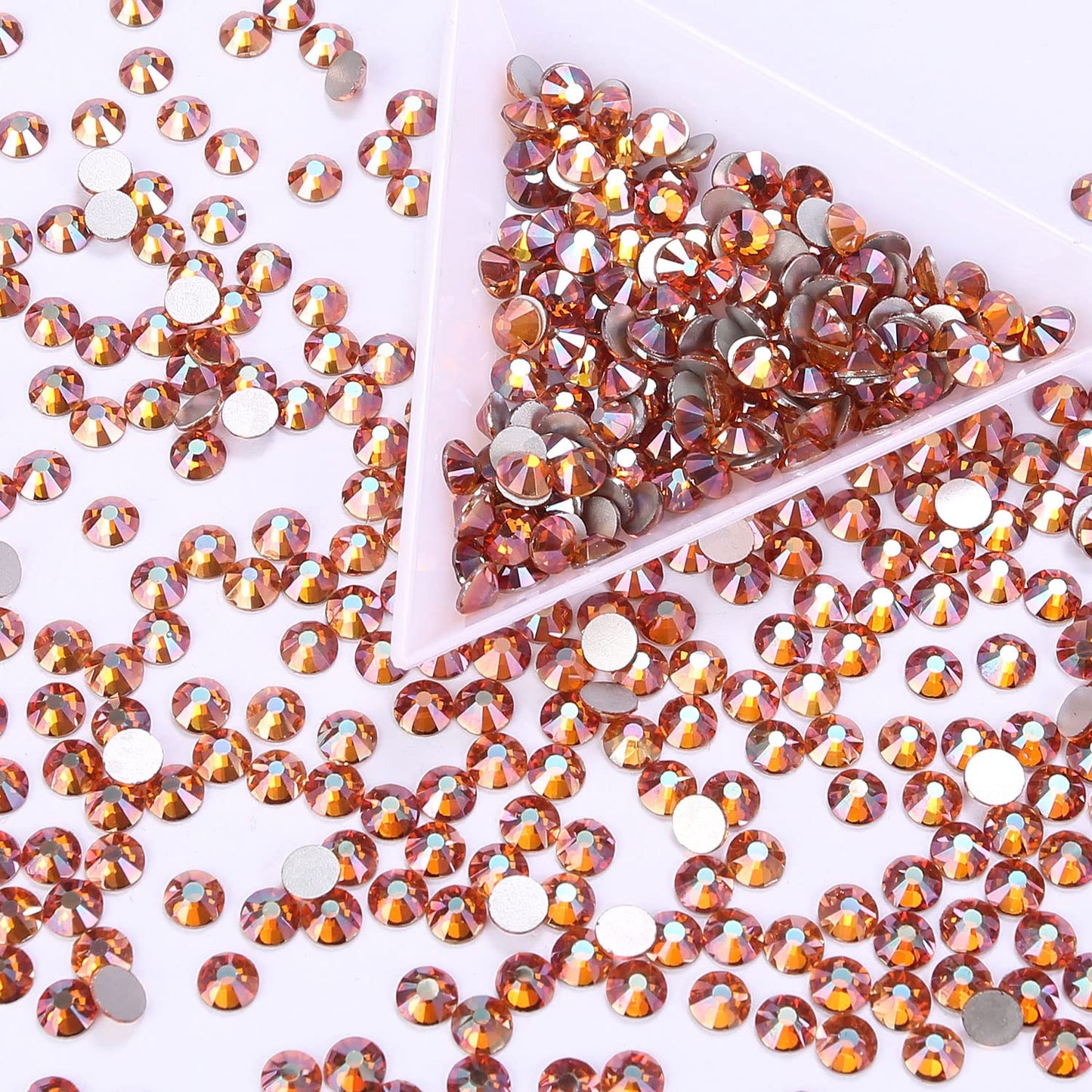 1440Pcs Amber Crystal Rhinestones,Glass Flatback Rhinestones Gemstones for Nail Face Makeup Art Crafts Clothes Decoration - (SS12, 3.0mm,Amber)