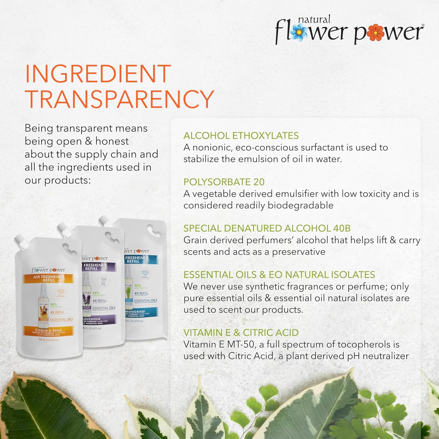 Air Freshener Spray Refills - Odor Eliminator w/Essential Oils - Home, Car & Fabric - Cruelty Free & Vegan - Variety Pack - Citrus & Spice, Lavender, Lemongrass - 3 x 16 fl oz