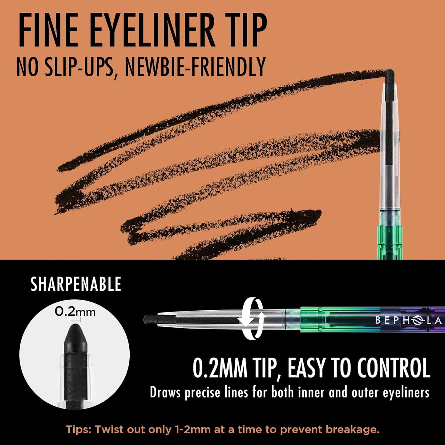 BEPHOLAN Black Eyeliner Pencils,Waterproof Gel Eyeliner Pencil Black Waterline Eye Liner Pen for Women Waterproof Smudge Proof Long-lasting (BLACK)