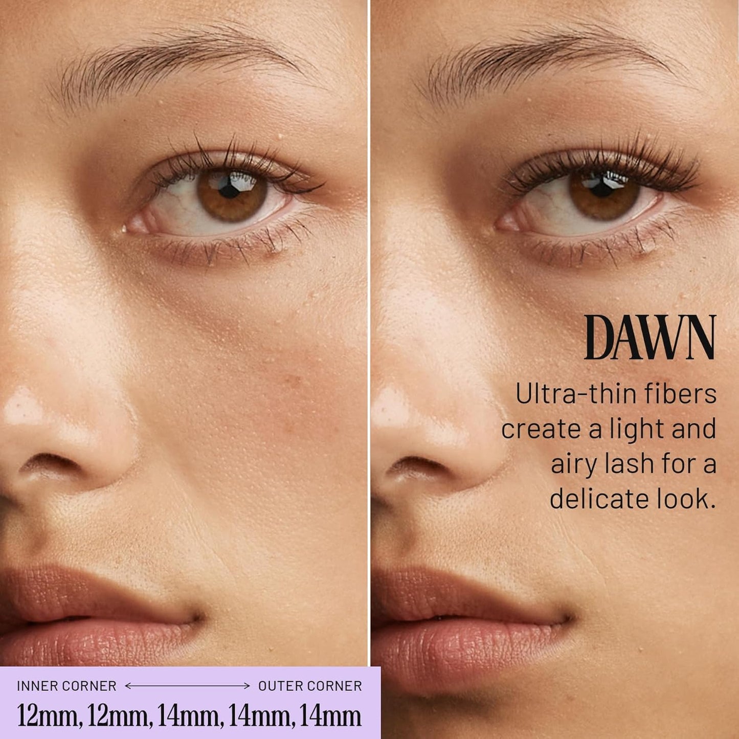 Lilac St - Dawn Natural Faux Eyelash Clusters (10mm) - Dynamic & Fluttery Volume - DIY Lash Extension Wisps - Lightweight & Lifelike - Lasts 10 Days - Women Founded, Cruelty Free, Vegan - 10 Lashes