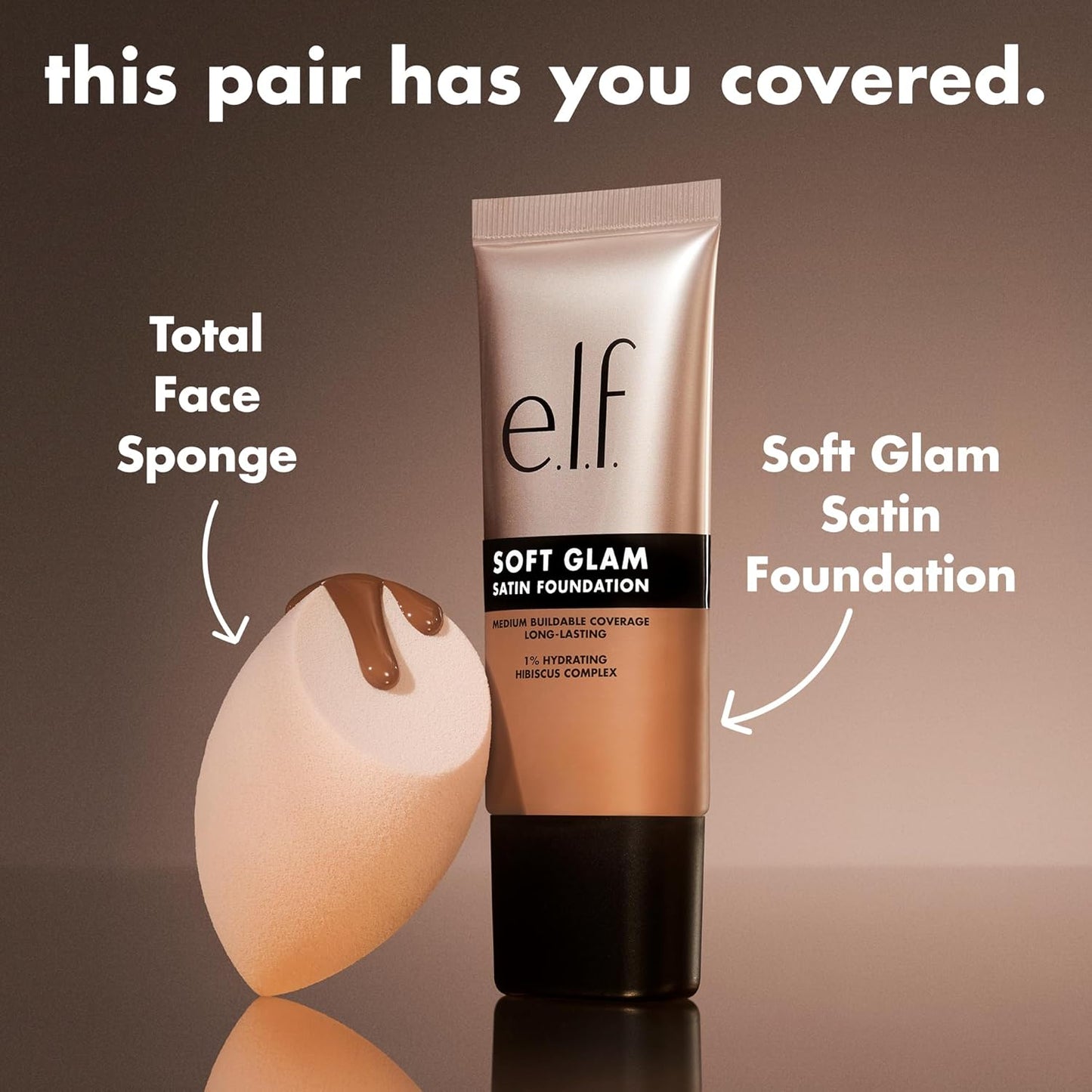 e.l.f. Soft Glam Foundation, Medium Coverage, Long-Lasting & Buildable Foundation For A Smooth, Satin Finish, Vegan & Cruelty-Free, 12 Fair Warm