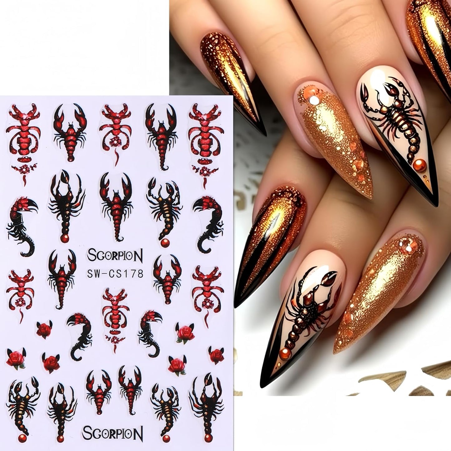 8 Sheets Halloween Nail Art Stickers 3D Self-Adhesive Pink Pumpkin Spider Web Ghost Scar Nail Decals Cute Design Nail Decals for Women Girls DIY Nail Designs Supplies for Halloween Party