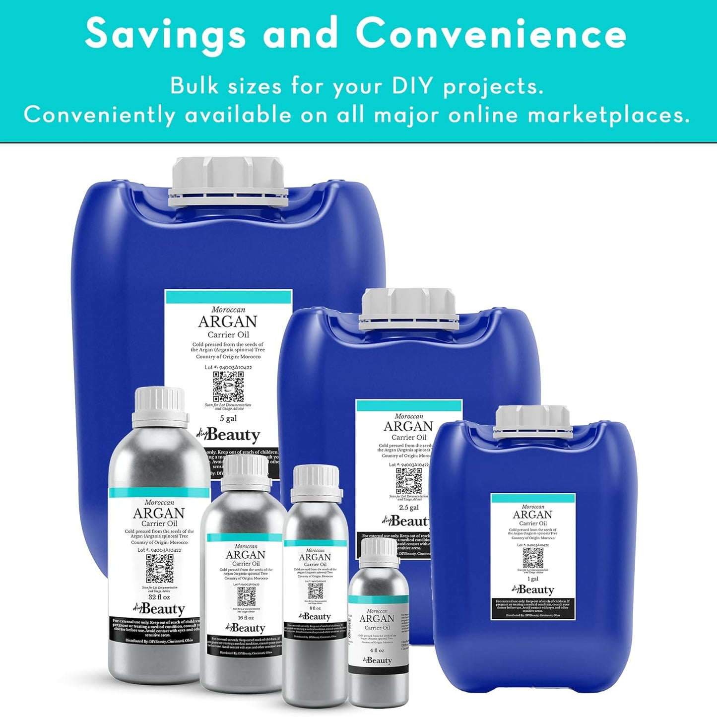 Bulk Argan Oil - 16 Fl Oz Large Size Bottle - Natural, Cold Pressed, 100 Percent Pure Argan Oil for Homemade Hair, Face and Skin Products - Light Aceite de Argan Carrier Oil