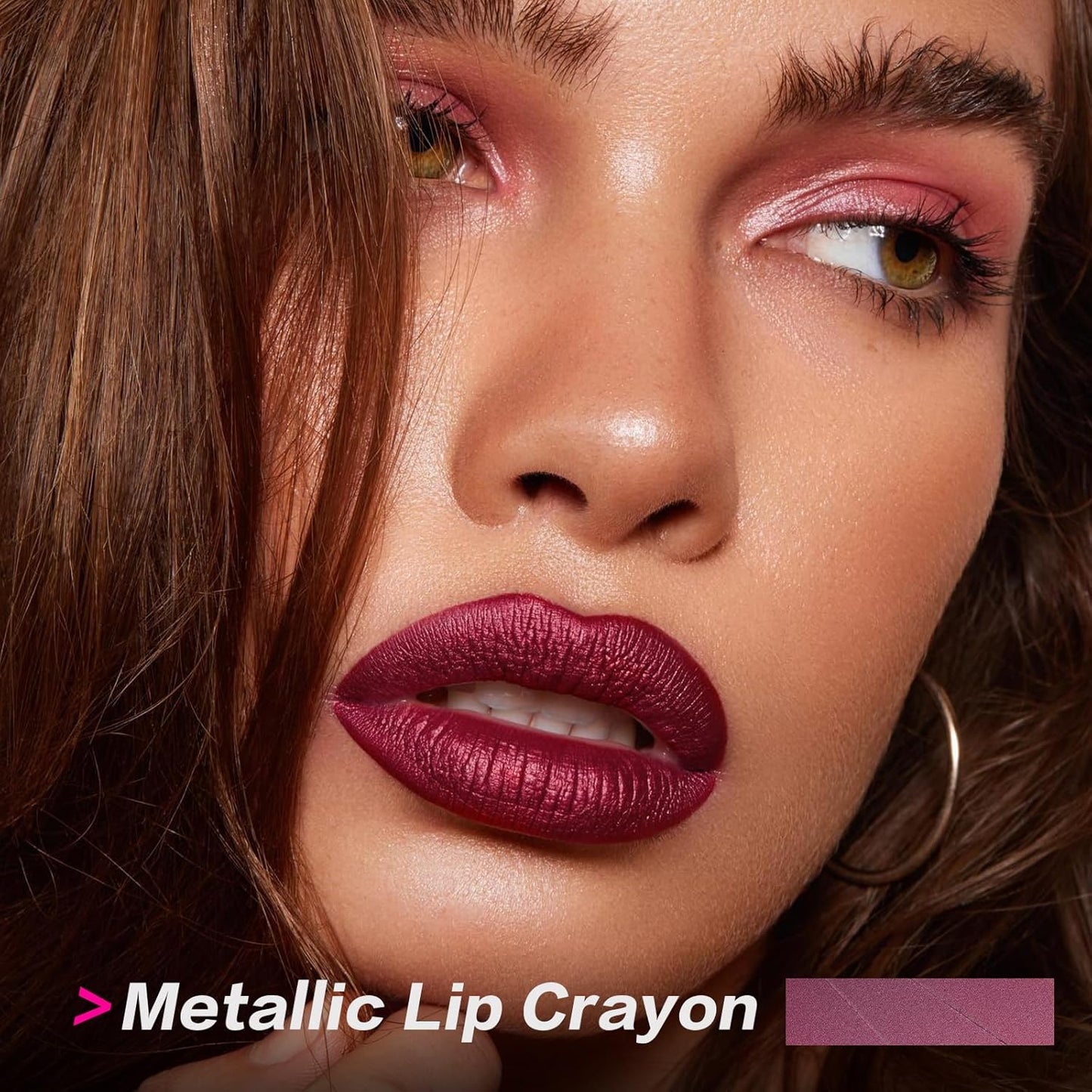 FOCALLURE Ultra Chic Metallic Lipstick,Rich Vitamin E Lip Crayon,Lightweight Shinning Color without Drying or Fading,Long Lasting Lips Makeup,#30 Flame