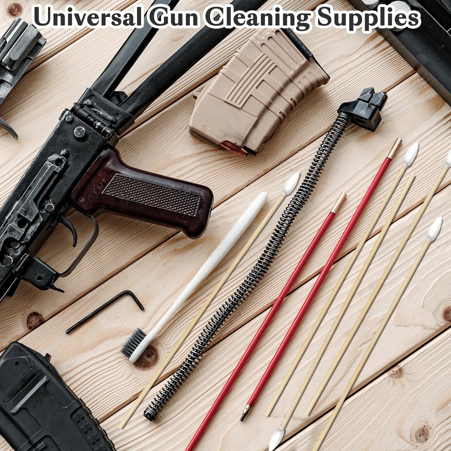 600/500/400 PCS Gun Cleaning Swabs - 6" Lint-Free Long Cotton Swabs Bamboo Handle, Precision Firearm Maintenance Kit Electronics Instruments, Professional Supplies with Reusable Storage Case