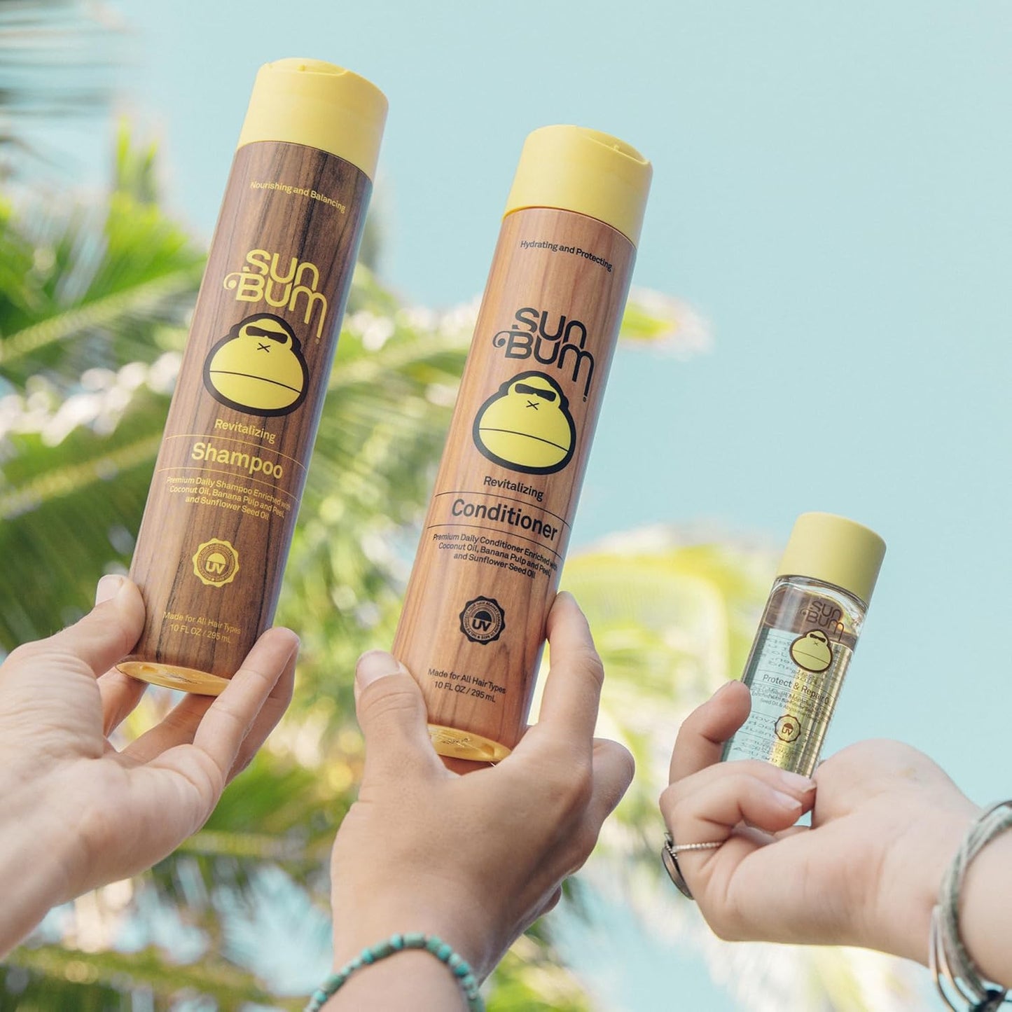 Sun Bum Revitalizing Protect and Repair Hair Oil - Light-weight Hair Care Treatment - Strengthen and Hydrates - UV Protection against Heat Damage and Sun Rays - Enriched with Jojoba Oil - 1.7 oz