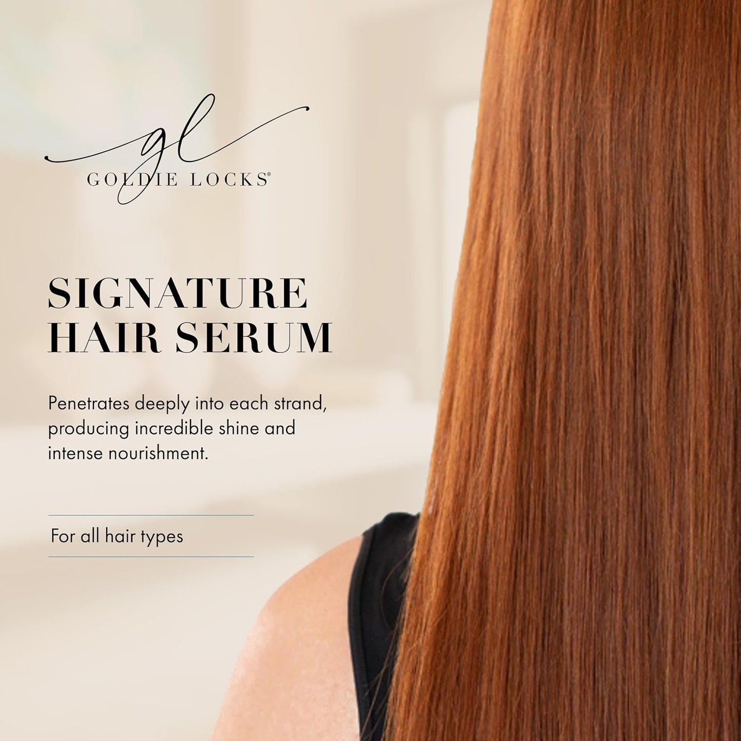 Goldie Locks Signature Hair Serum - Anti-Frizz and Humidity Control - Lightweight Shine Enhancer - Safe for Extensions and Color-Treated Hair - Protein-Free - 3.4 fl oz