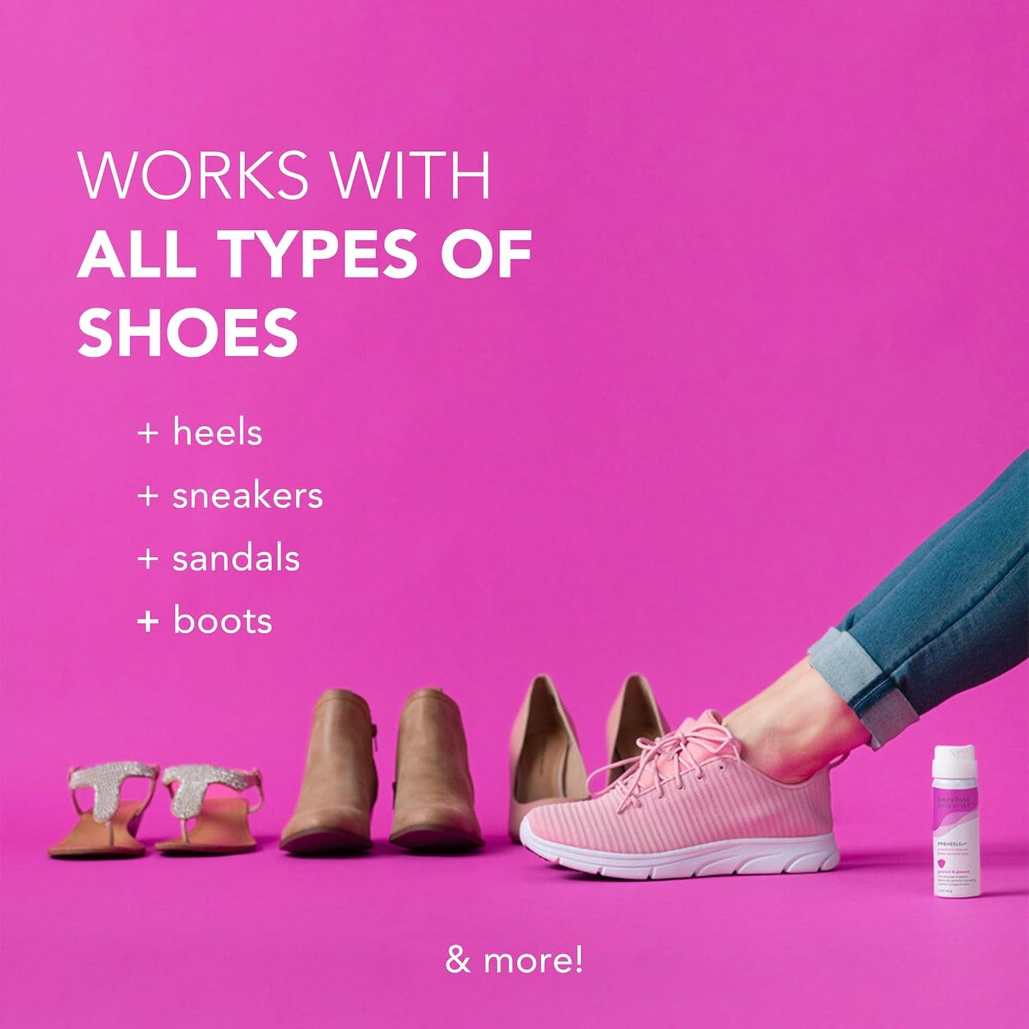 Barefoot Scientist PreHeels+ Blister Prevention Spray, Innovative Invisible Protective Barrier Against Blisters