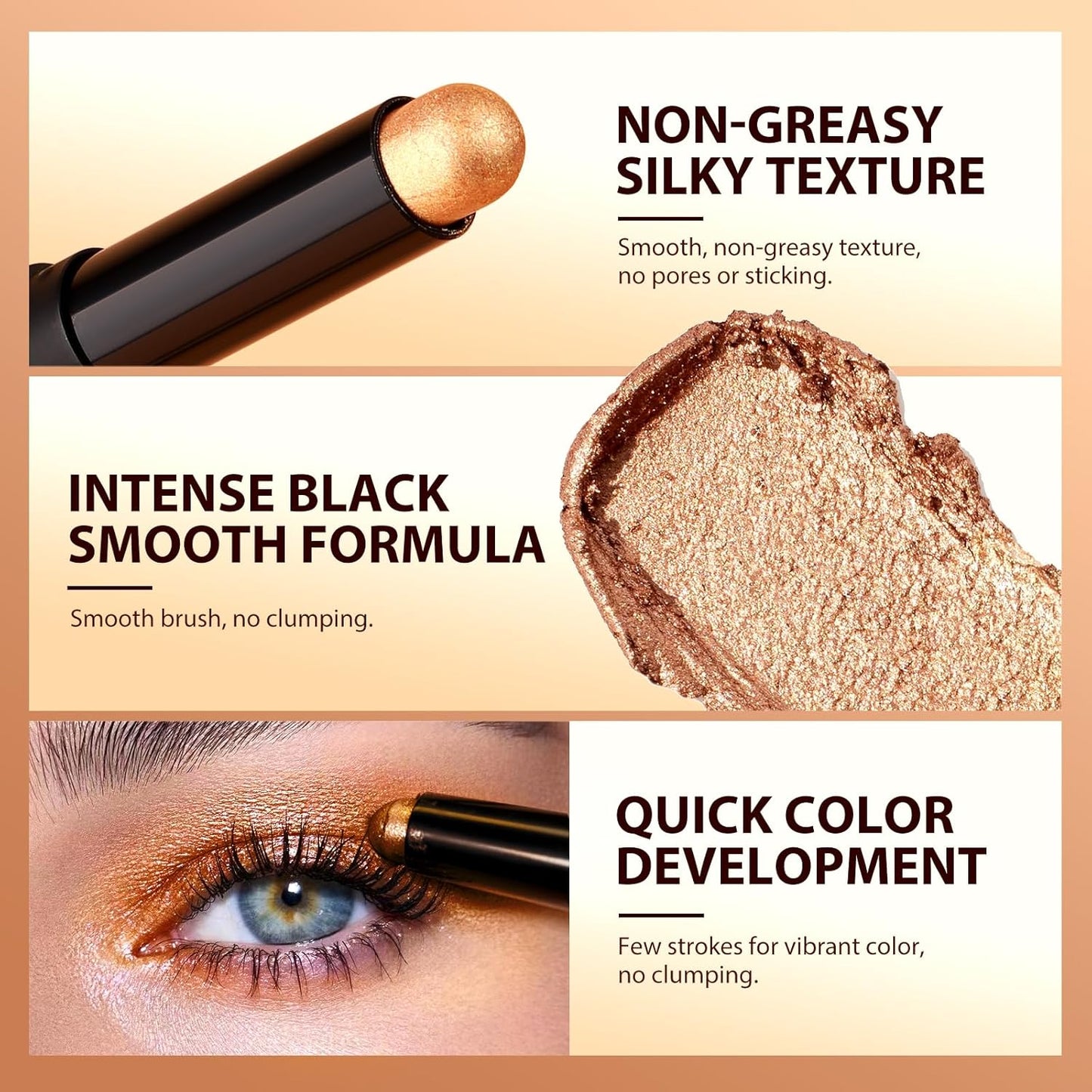 LANGMANNI 8 PCS Soft Smooth Cream Eyeshadow Stick Gift Set,Matte Earth Color+Bright Metal Color Contour Stick,Waterproof & Long-Lasting Eyeshadow (#B)