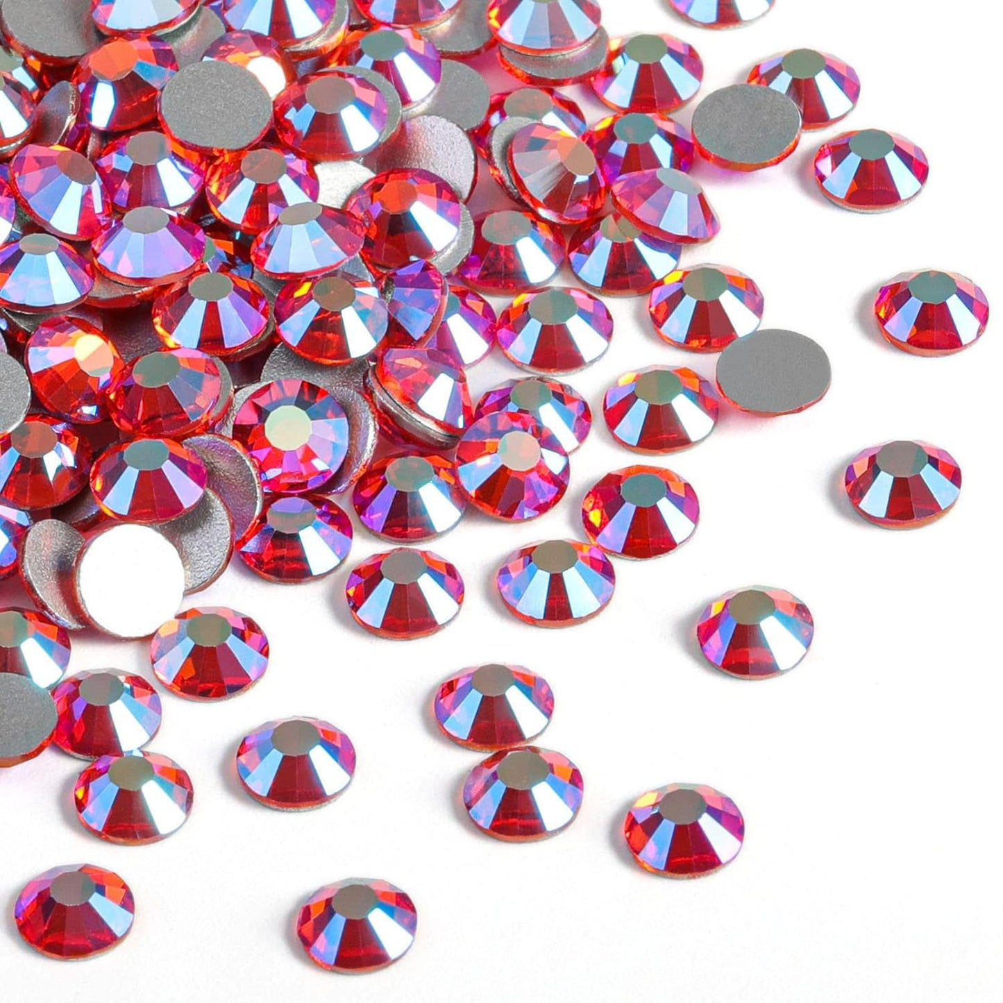 Beadsland 1440 Pieces Flat Back Crystal Rhinestones Round Gems,Hyacinth AB,SS8,2.3-2.5mm