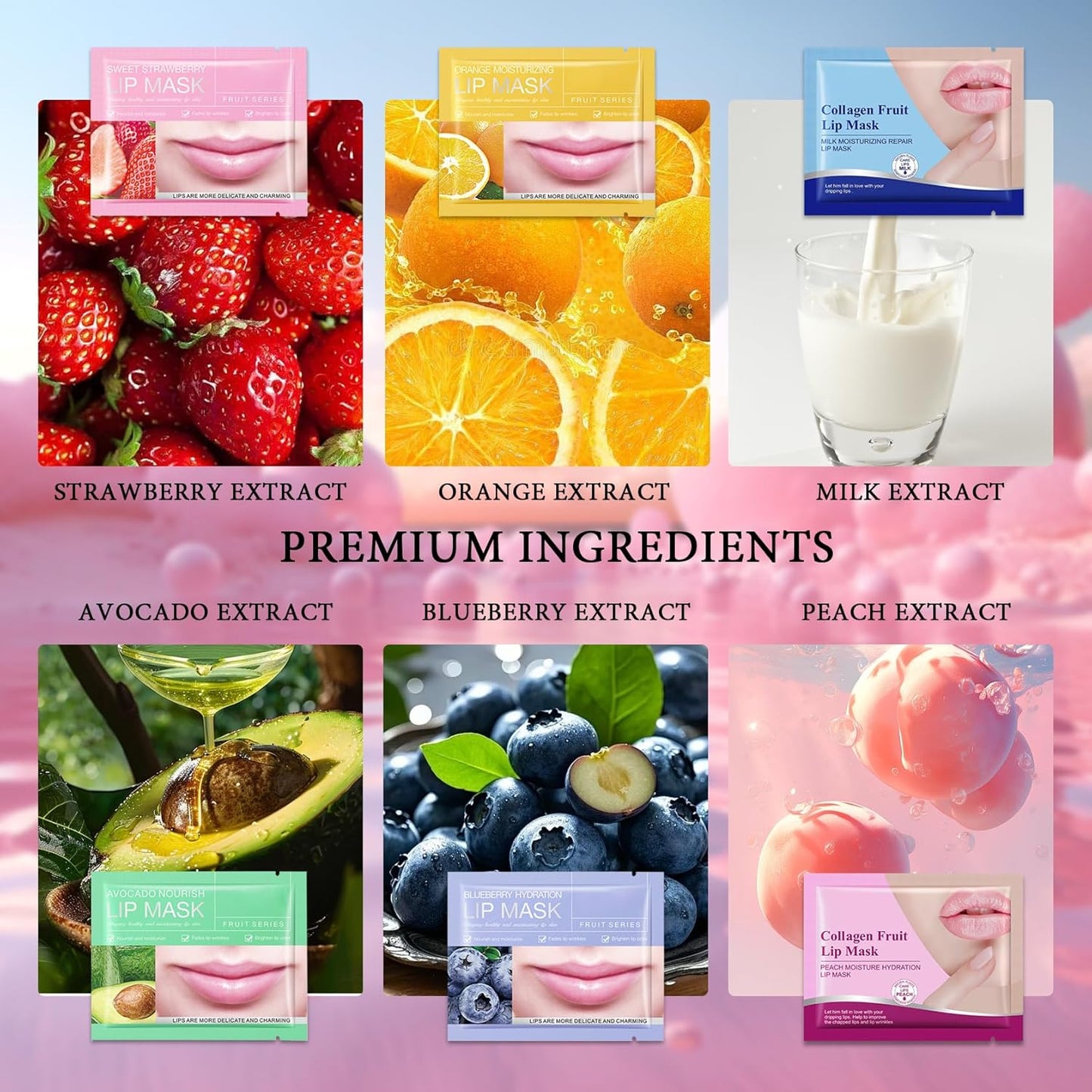 30PCS Hydrating Lip Mask,Overnight Lip Masks Bulk,Moisturizing Lip Patches Great for Dry Lips,Nourishing Lip Sleeping Mask Lip Care Kit for Women and Men