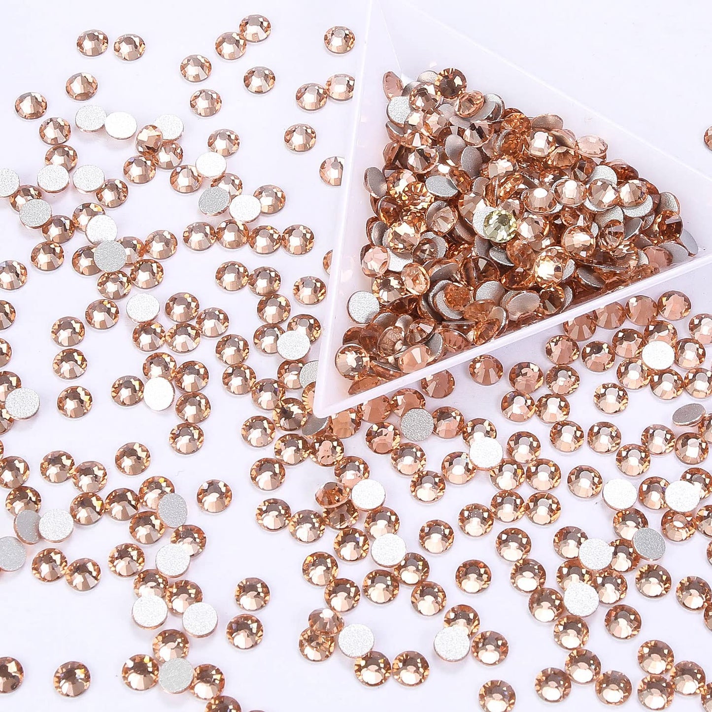 1440Pcs Champagne Crystal Rhinestones,Glass Flatback Rhinestones Gemstones for Nail Face Makeup Art Crafts Clothes Decoration -(SS20,4.8mm,Champagne)