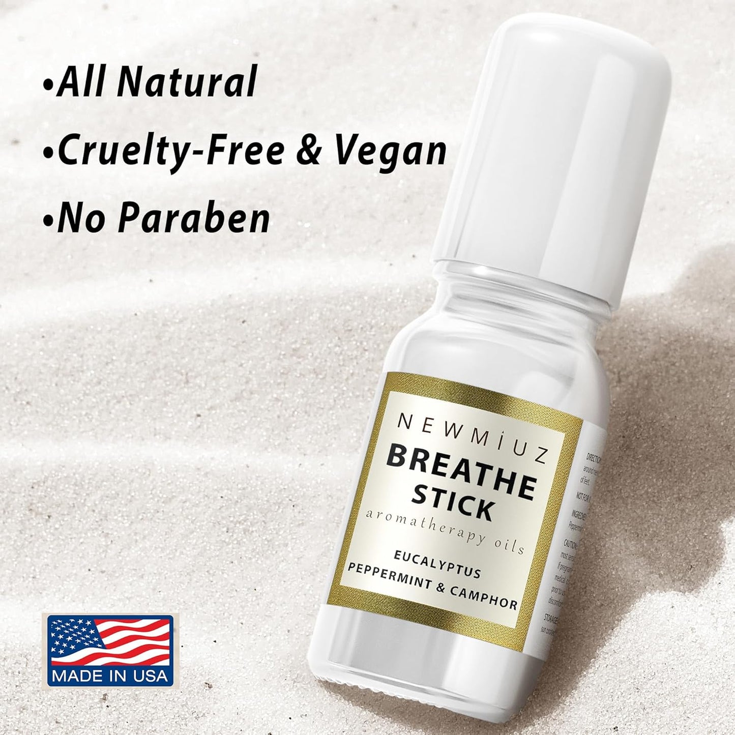 Breathe Easy Roll on Stick Peppermint Eucalyptus Essential Oil Blend Stress Sinus Natural Relief Gifts for Women Men Perfect Stocking Stuffers