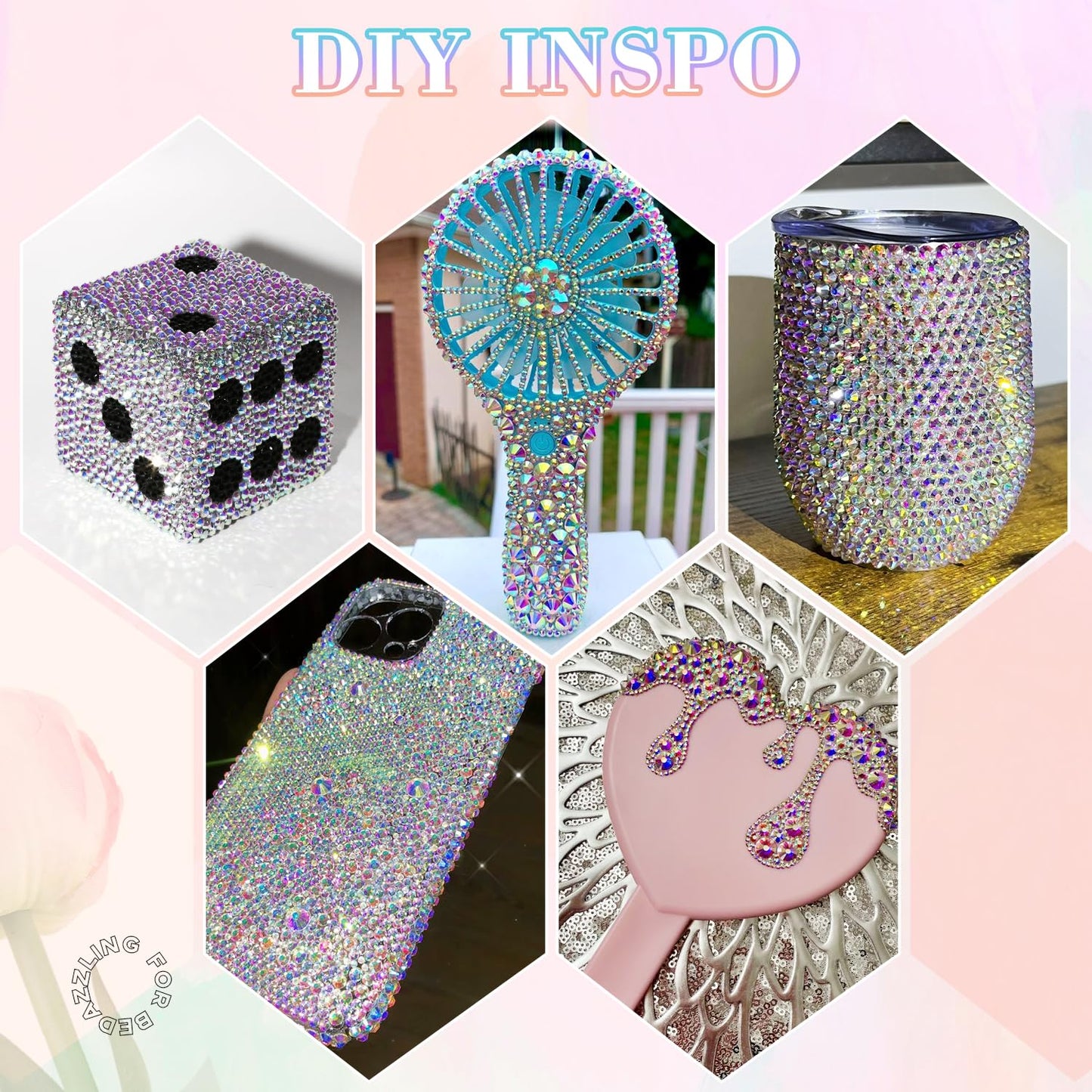 30000Pcs Resin Rhinestones for Bedazzling with 3Pcs B7000 Jewelry Glue, AB Flatback Gems Rhinestones for Crafting, Clothing Tumblers Mugs Shoes Fabric Decor Nail Art