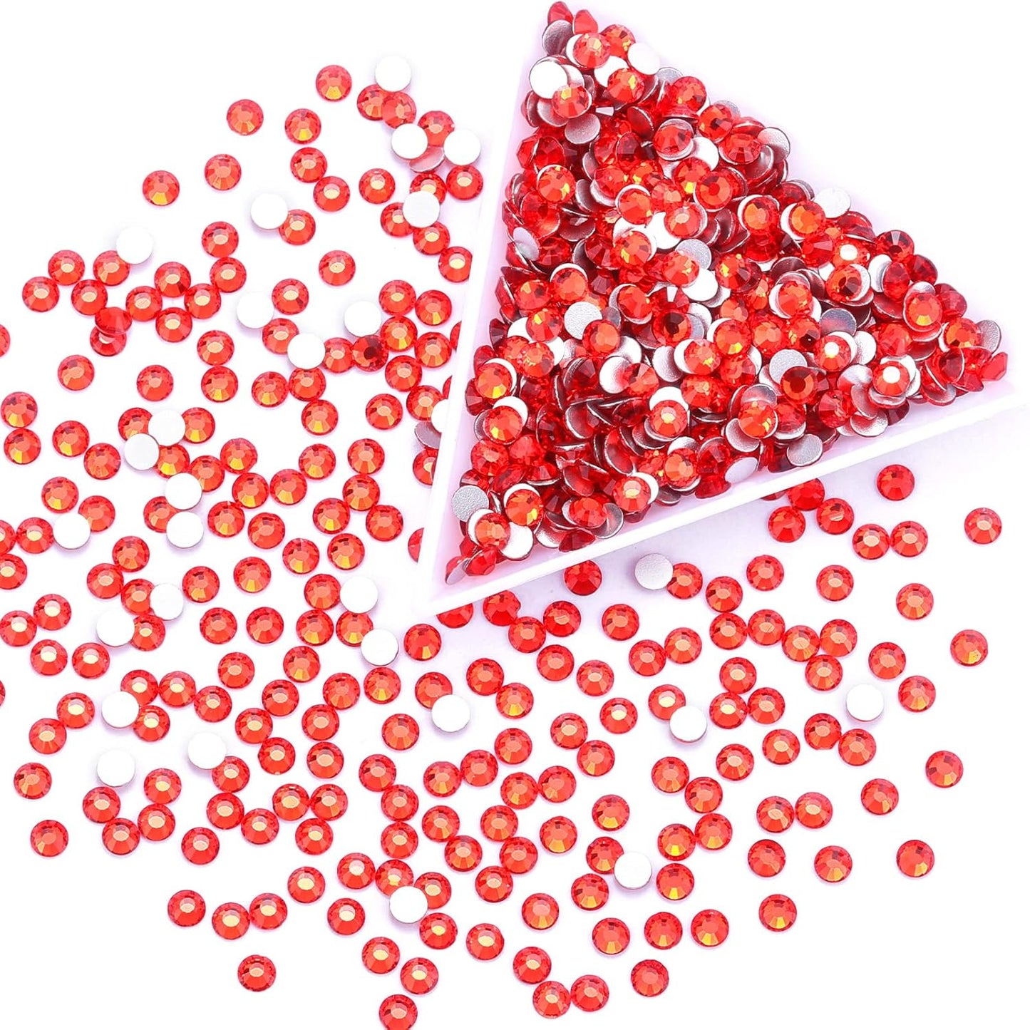 3000Pcs Orange Crystal Rhinestones,Glass Flatback Rhinestones Gemstones Mini for Nail Face Makeup Art Crafts Clothes Decoration - (SS10,2.8mm,Orange)