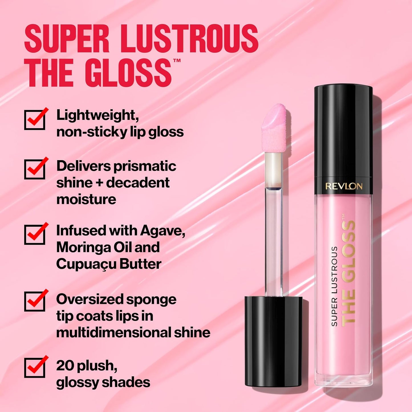 Revlon Super Lustrous Lip Gloss, Non-Sticky, Hydrating, High Shine Finish, 304 Frost Queen, 0.13 oz